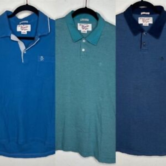 Lot 3 Penguin Polo Shirt Heritage Slim Fit Mens Short Sleeve L - Picture 1 of 9